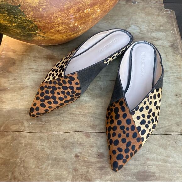 Ulla Johnson slides / mules calf hair animal print size 6.5 - Picture 1 of 7